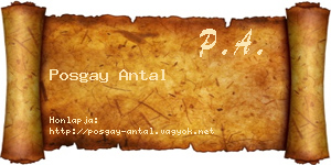 Posgay Antal névjegykártya